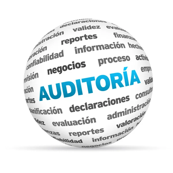 Audit Text Sphere (em espanhol) ) — Fotografia de Stock