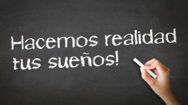 We make dreams reality (In Spanish) clipart