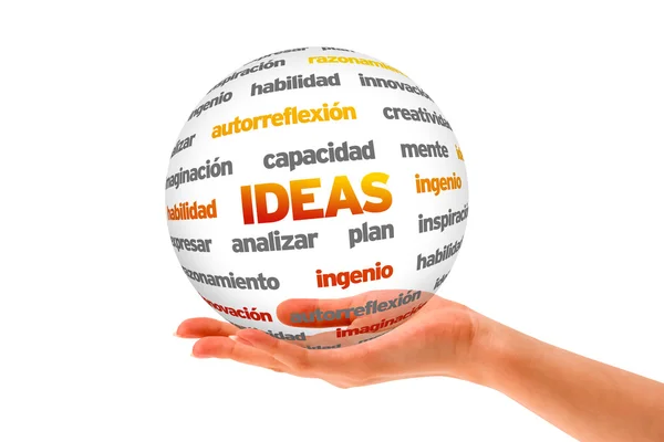 Ideas Word Sphere (In Spanish) — Stock Photo, Image