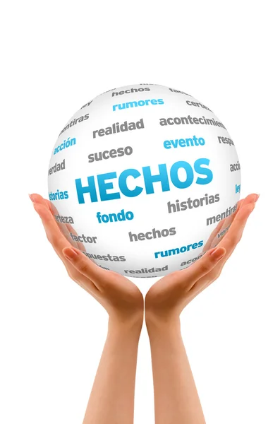 Facts Word 3D Sphere (In Spanish) — Stock Photo, Image