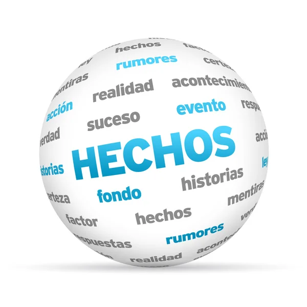 Facts Word Sphere (In Spanish) — Stock Photo, Image