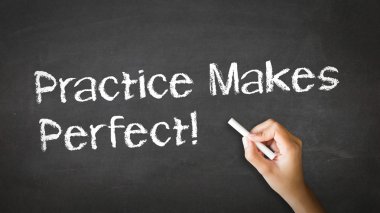 Practice Makes Perfect Chalk Illustration clipart