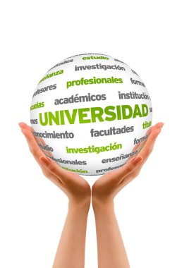 3D Üniversitesi Word küre (Ispanyolca)