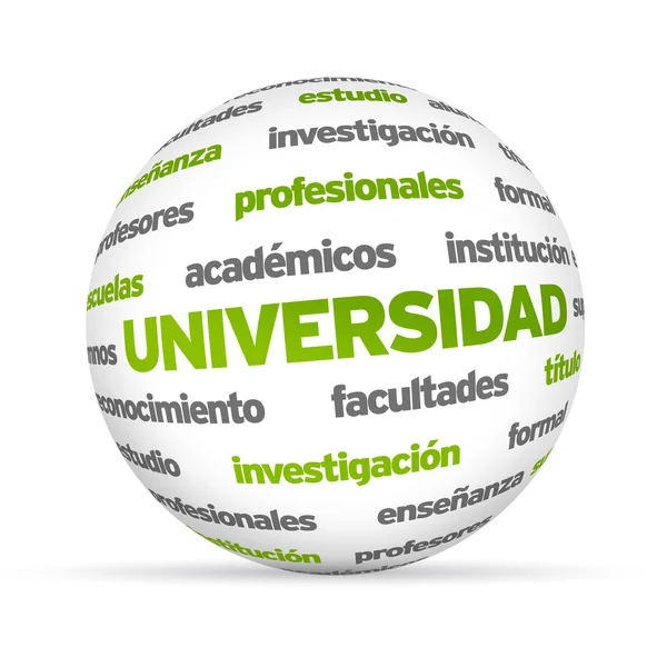 3d University Word Sphere (In Spanish) — Stock Photo, Image