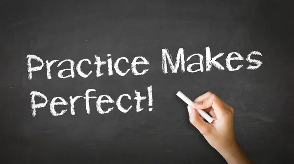 Practice Makes Perfect Chalk Illustration — Stock Photo, Image