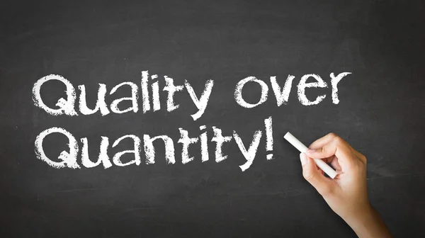 Quality over Quantity Chalk Illustration — Stock Photo, Image