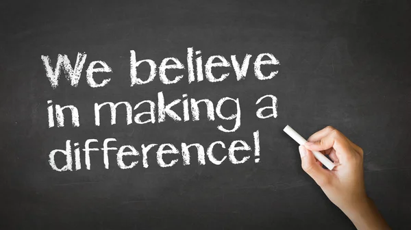 We believe in making a difference Chalk Illustration — Stock Photo, Image