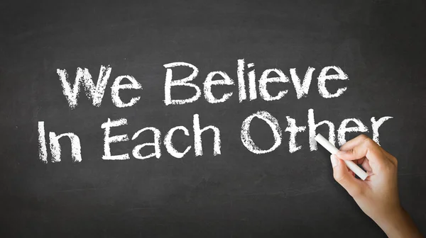 We believe in Each Other Chalk Illustration — Stock Photo, Image