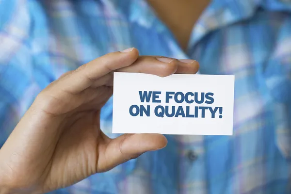 We focus on quality — Stock Photo, Image