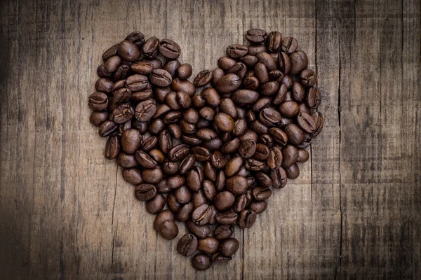 Kahve çekirdeği kalp — Stok fotoğraf