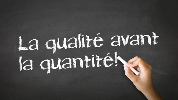 Quality over Quantity (In French) — Stock Photo, Image