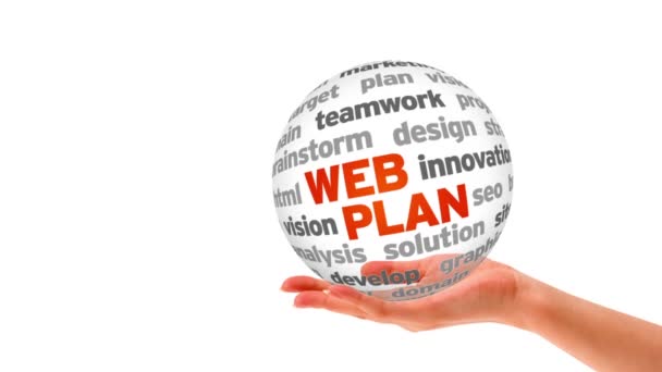 Web Plan Word Spere — стоковое видео