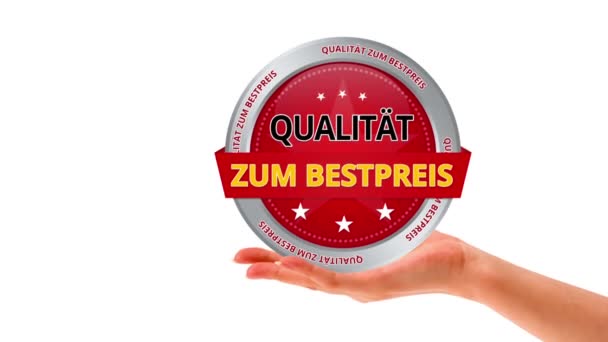 Kvalita za nejlepší cenu (v němčině) — Stock video