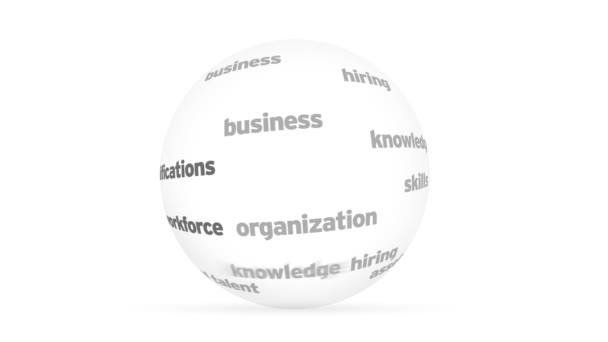 Human Resources Word Sphere — Stock Video