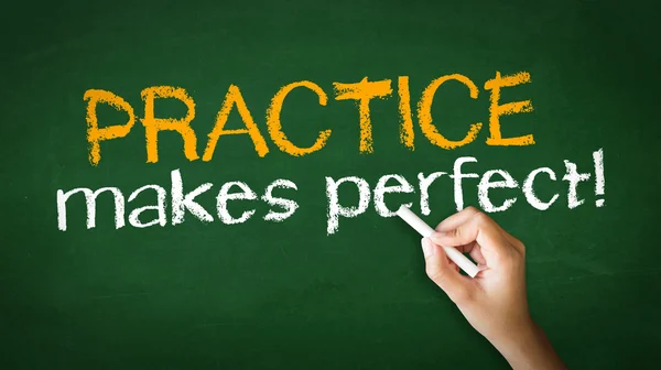 Practice Makes Perfect Chalk Illustration — Stock Photo, Image