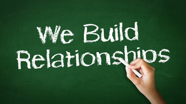 We Build Relationships Chalk Illustration