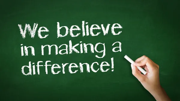 We believe in making a difference Chalk Illustration — Stock Photo, Image