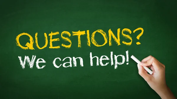 Questions, we can help Chalk Illustration Stock Picture