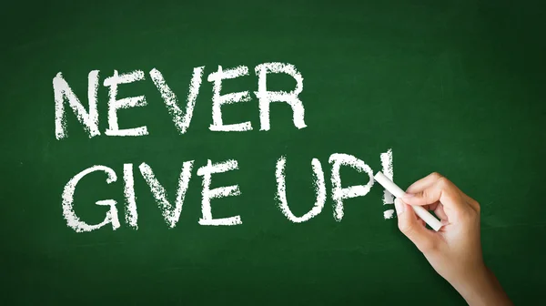 Never Give Up Chalk Illustration Stock Photo