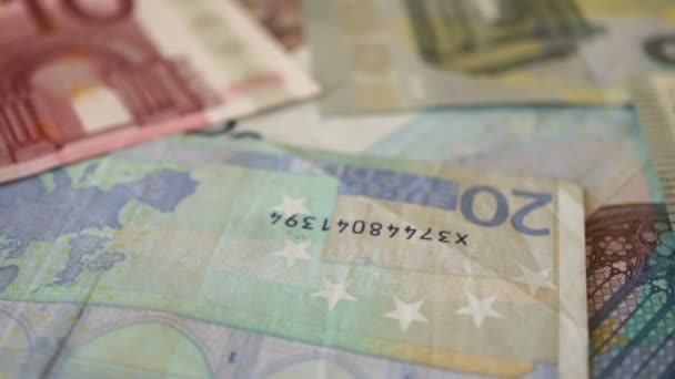 Rachunki za euro i słowo zdrowia — Wideo stockowe