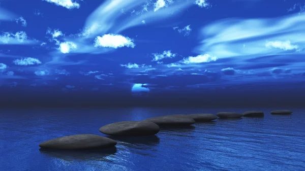 Stepping stones across the ocean — Stock Photo, Image