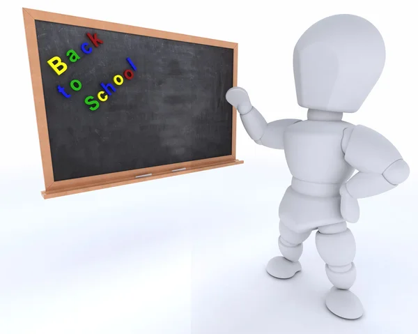 Man with school chalk board back to school — Stock Photo, Image