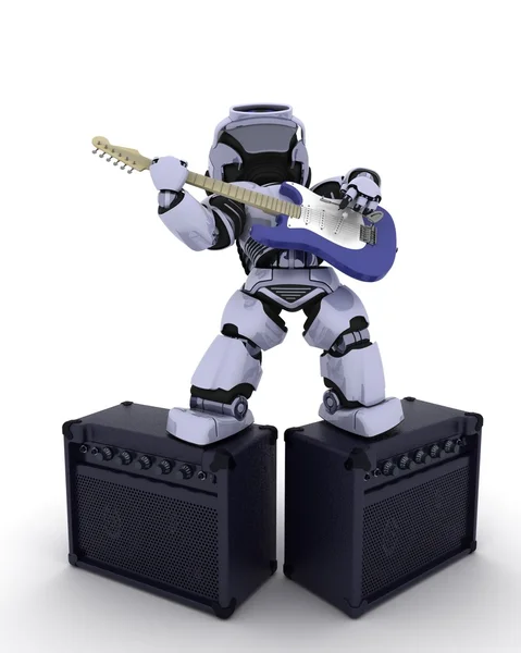 Robot tocando la guitarra — Foto de Stock