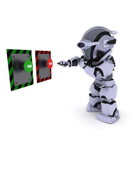 Robot décidant quel bouton appuyer — Photo