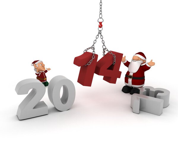 Santa bringing in the new year