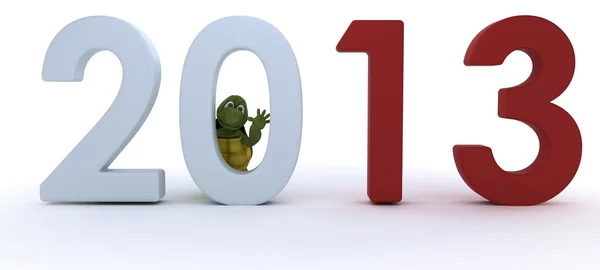 Żółw w nowy rok — Zdjęcie stockowe