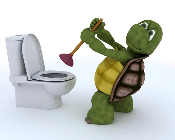 Tortoise plumbing contractor — Stock Photo, Image