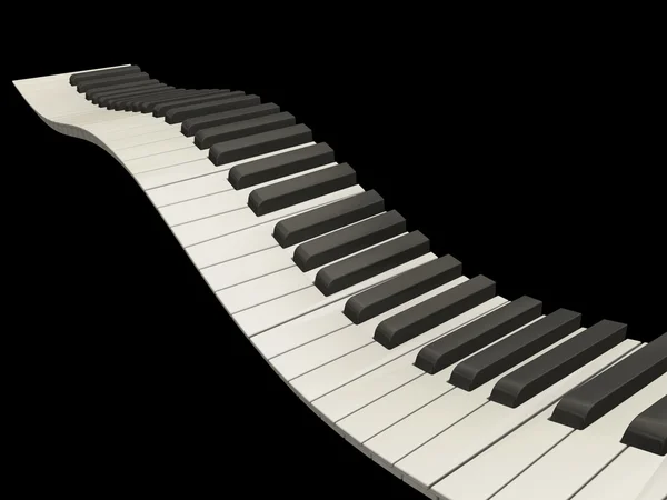 Wellenförmige Klaviertasten — Stockfoto