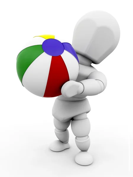 Person with beach ball — Stock Photo, Image