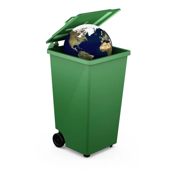 Globe egy bin — Stock Fotó