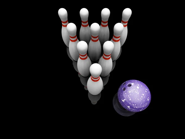 Bowling topu ve Skittles. — Stok fotoğraf