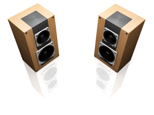 3D render of speakers
