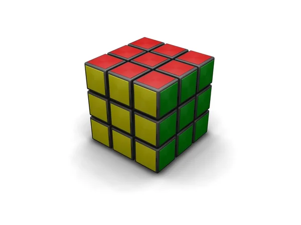 Renderização 3D do cubo de Rubic — Fotografia de Stock