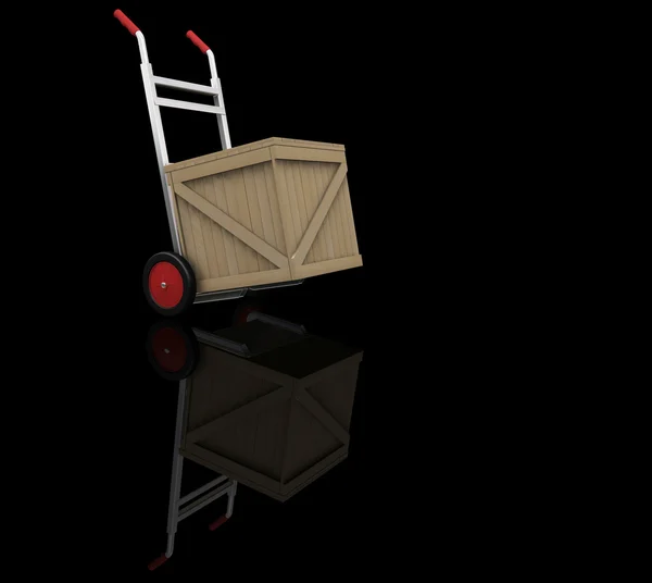 Hand truck with crates — Stock Photo, Image