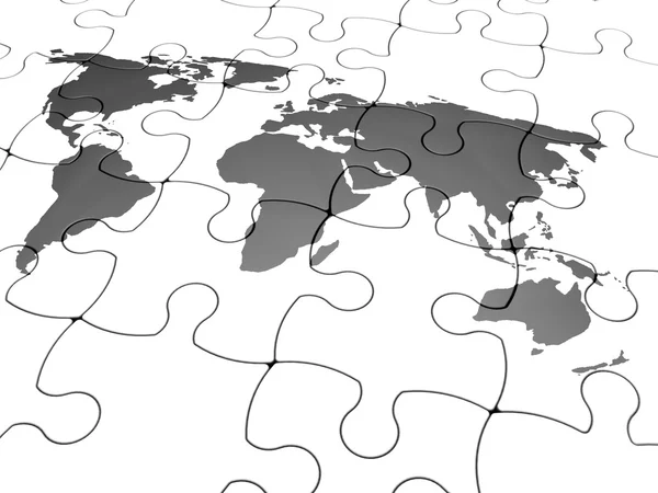 Jigsaw of a world map — Stock Photo, Image