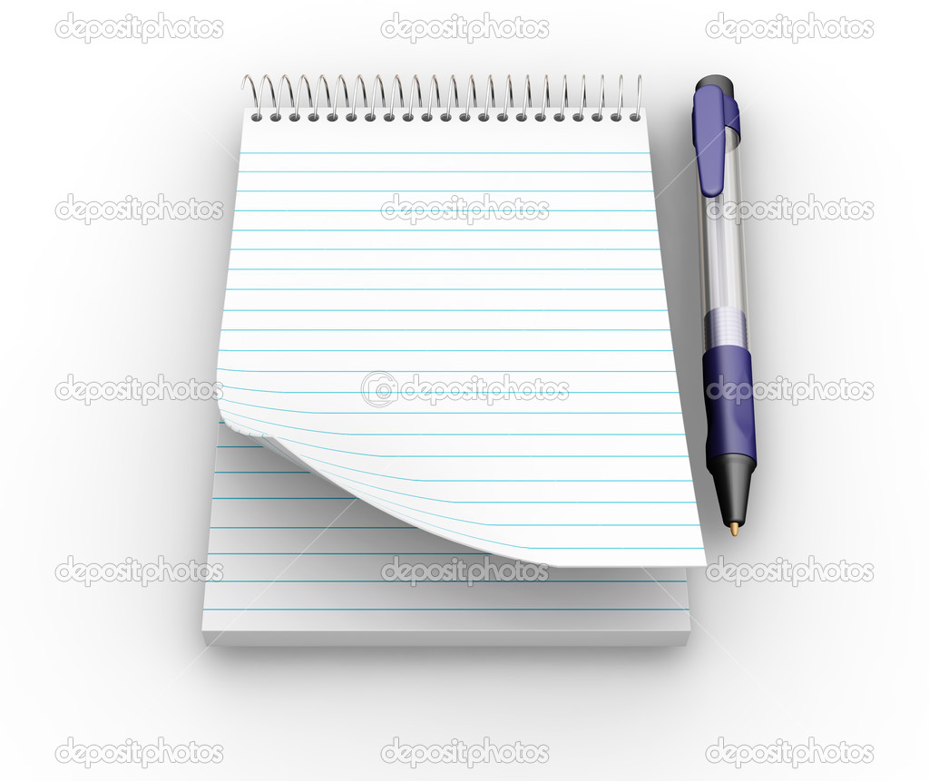 Notepad with pen