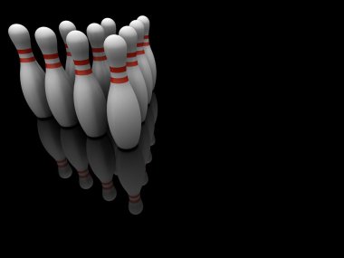 Bowling topu ve Skittles.