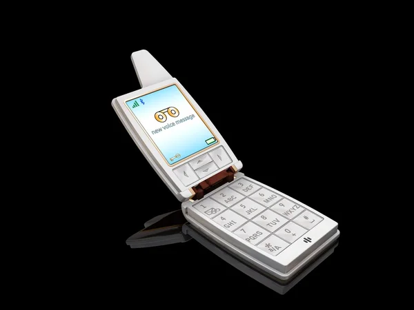 Загальний мобільний телефон з новою голосовою поштою, що відображається на екрані — стокове фото