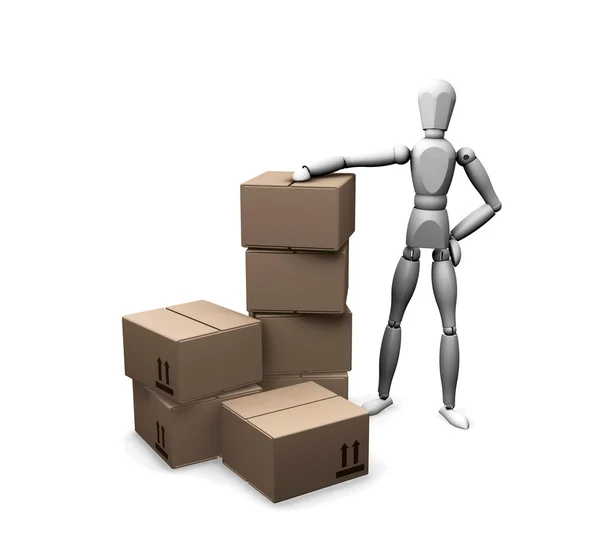 Man with boxes — Stock Photo, Image