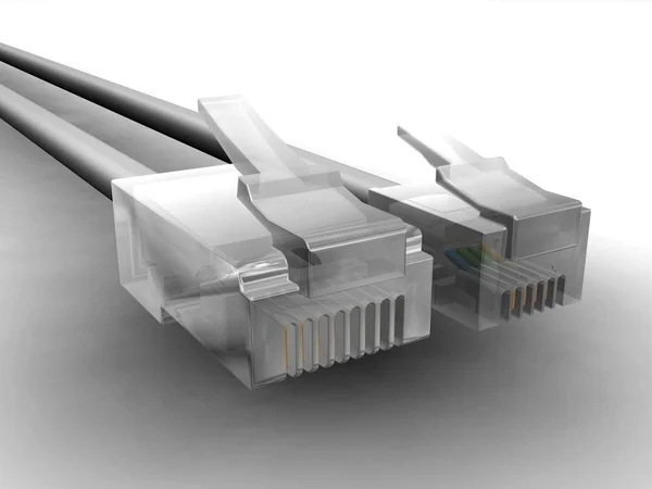 Кабелі RJ45 та RJ11 — стокове фото