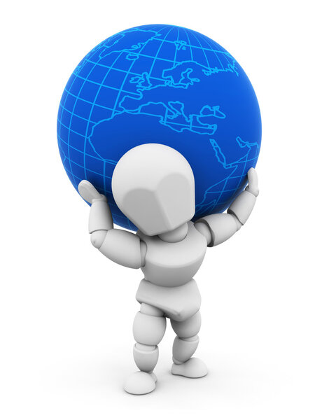 Person with globe