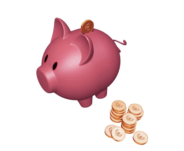 Sparschwein mit Euro — Stockfoto