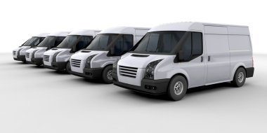 Fleet of delivery vans clipart