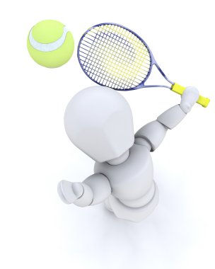 hizmet veren 3d tenis oyuncusu