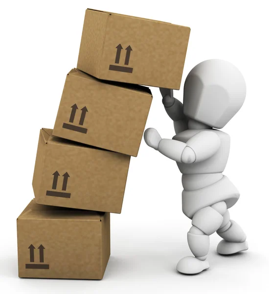 Person holding up boxes — Stock Photo, Image