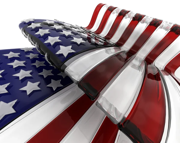 Amerikanische Flagge aus Glas — Stockfoto